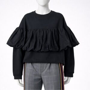 Zara Black Ruffle Sweatshirt – 100% Cotton US L